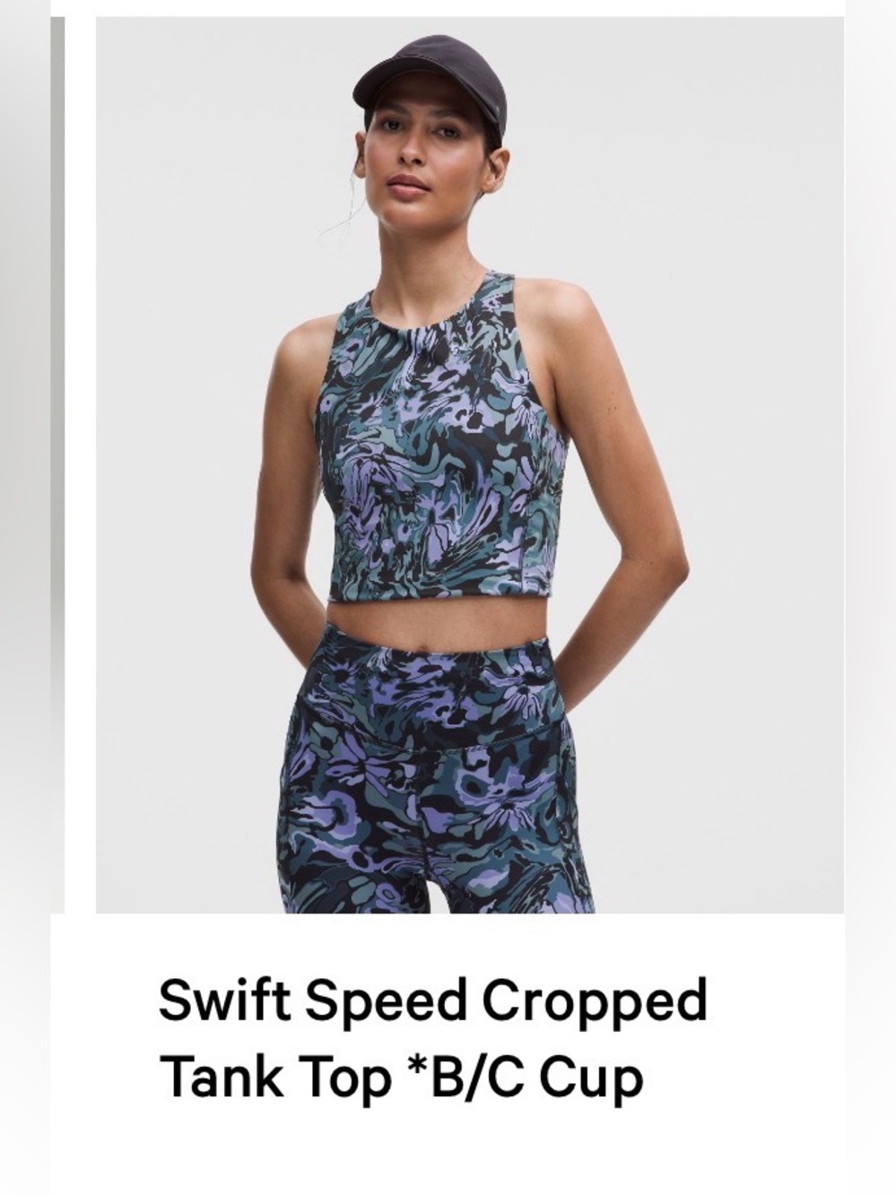Lululemon Swift Speed Cropped Tank Top - Flower Meld Multi